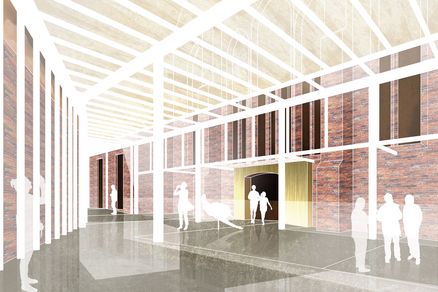 Idee eines neuen Eingangsbereichs (Grafik: Reichel Schlaier Architekten)